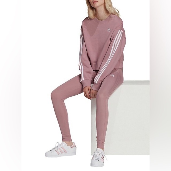 ADIDAS Adicolor Classics Tonal 3-Stripes Tights in Magic Mauve sz L NWOT RARE - Picture 5 of 11